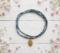 Collar Liberty Azul Medalla Virgen de los Rayos
