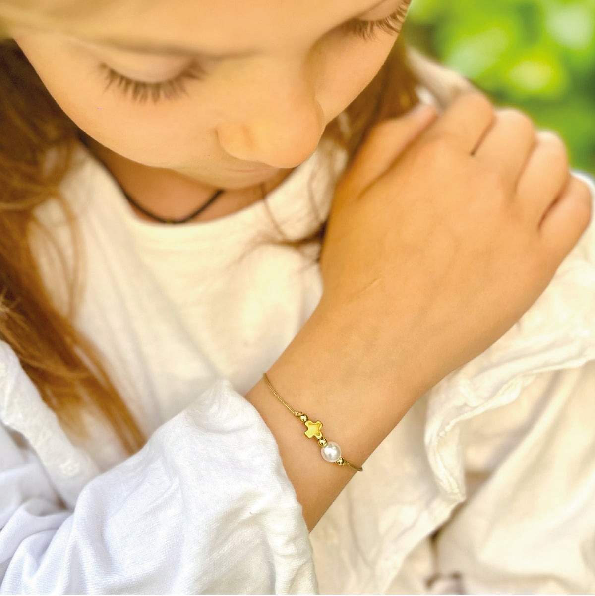 Pulsera Cruz Perla