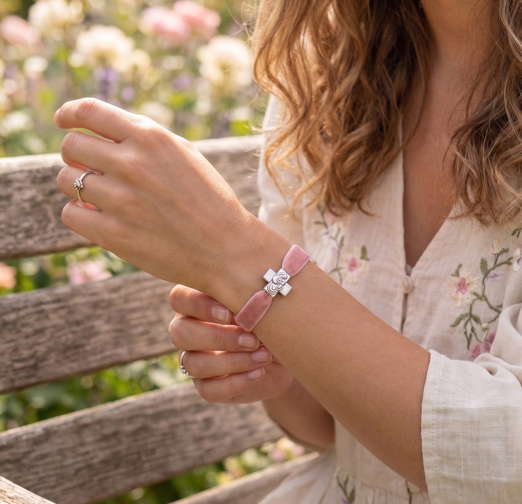 Pulsera Terciopelo Rosa Viejo