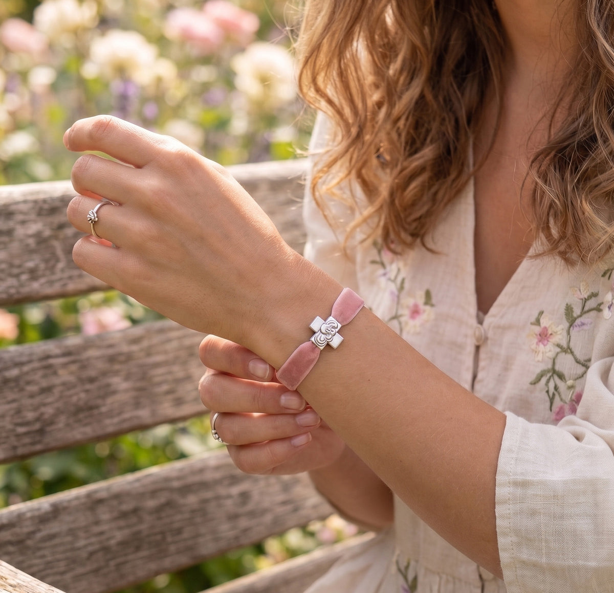 Pulsera Terciopelo Rosa Viejo