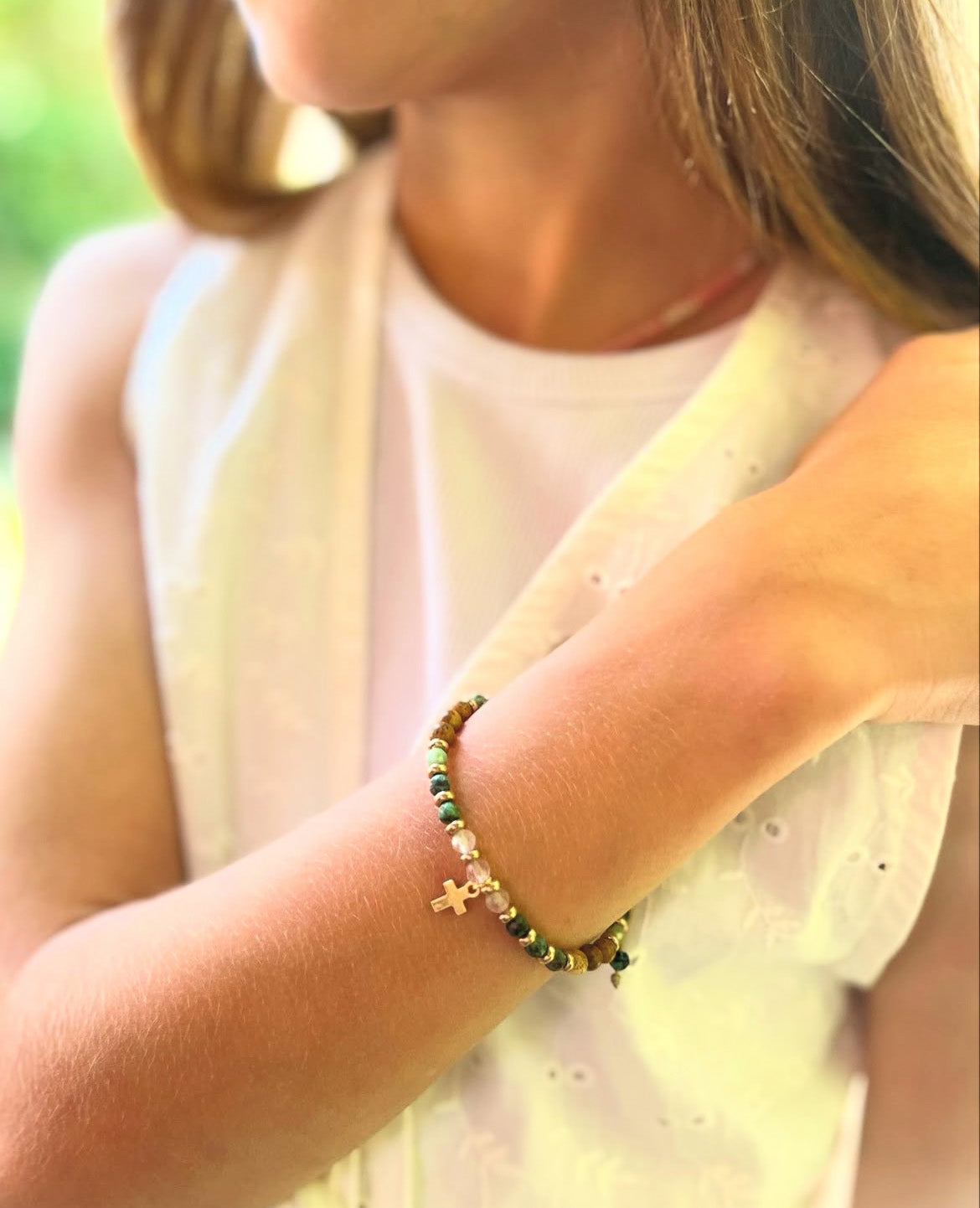Pulsera Cruz Piedras