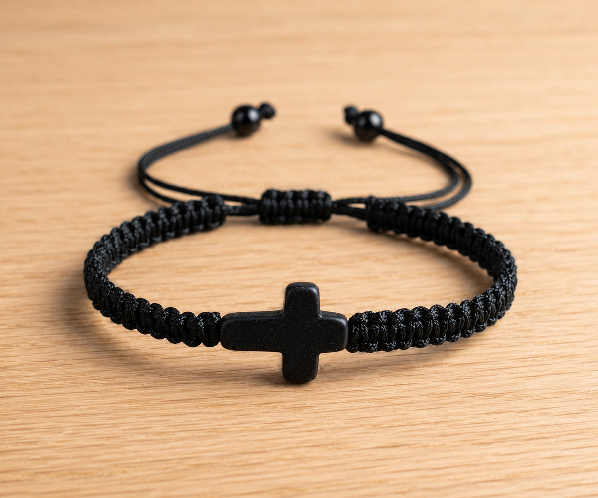 Pulsera Tejida Hombre Negra