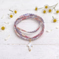 Collar Liberty Rosado y Morado Cruz Nacar