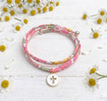 Collar Liberty Rosado Verde Cruz Calada
