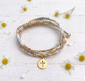 Collar Liberty Mostaza Cruz Calada Dorada